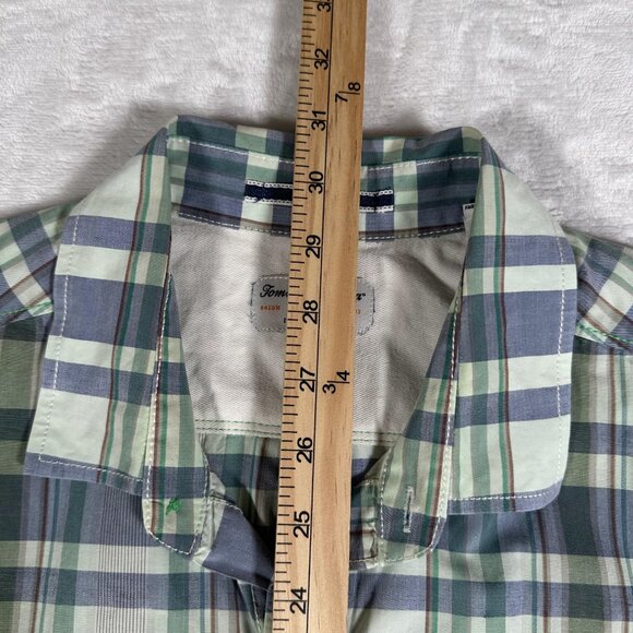 Tommy Bahama Shirt Men Size L Short Sleeve Cotton Blend Jeans Island Crafted EUC - Picture 8 of 10